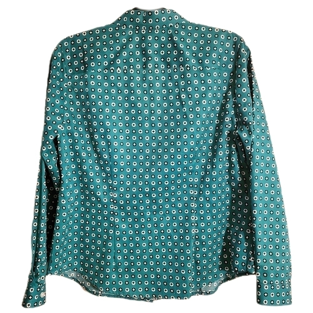 3/$15 Non-Iron PETITE RETRO PRINT BUTTON DOWN DRESS SHIRT - Picture 2 of 7